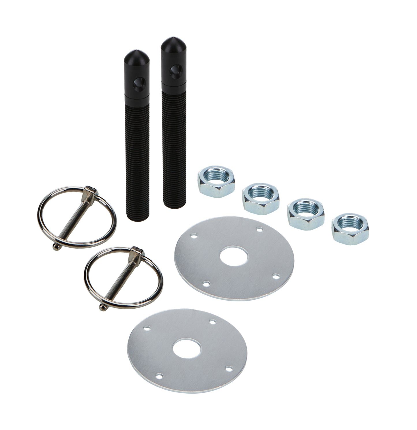 Allstar Performance Alum Hood Pin Kit 1/2in with 3/16in Clips Black