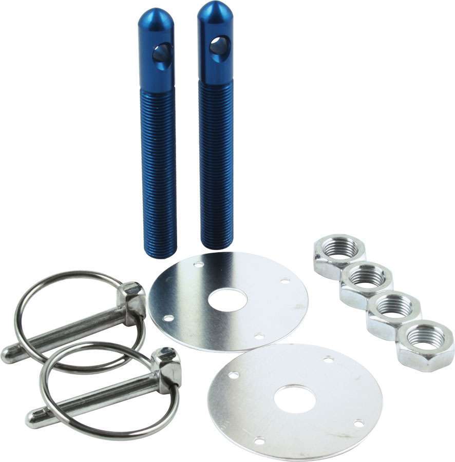 Allstar Performance Alum Hood Pin Kit 1/2in with 1/4in Clips Blue