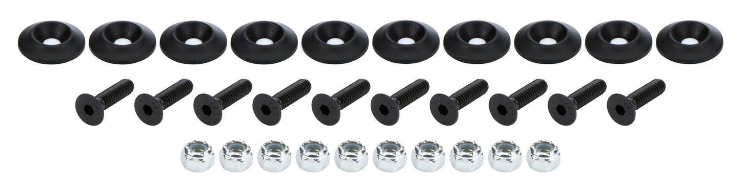 Allstar Performance Countersunk Bolt Kit Black 10pk