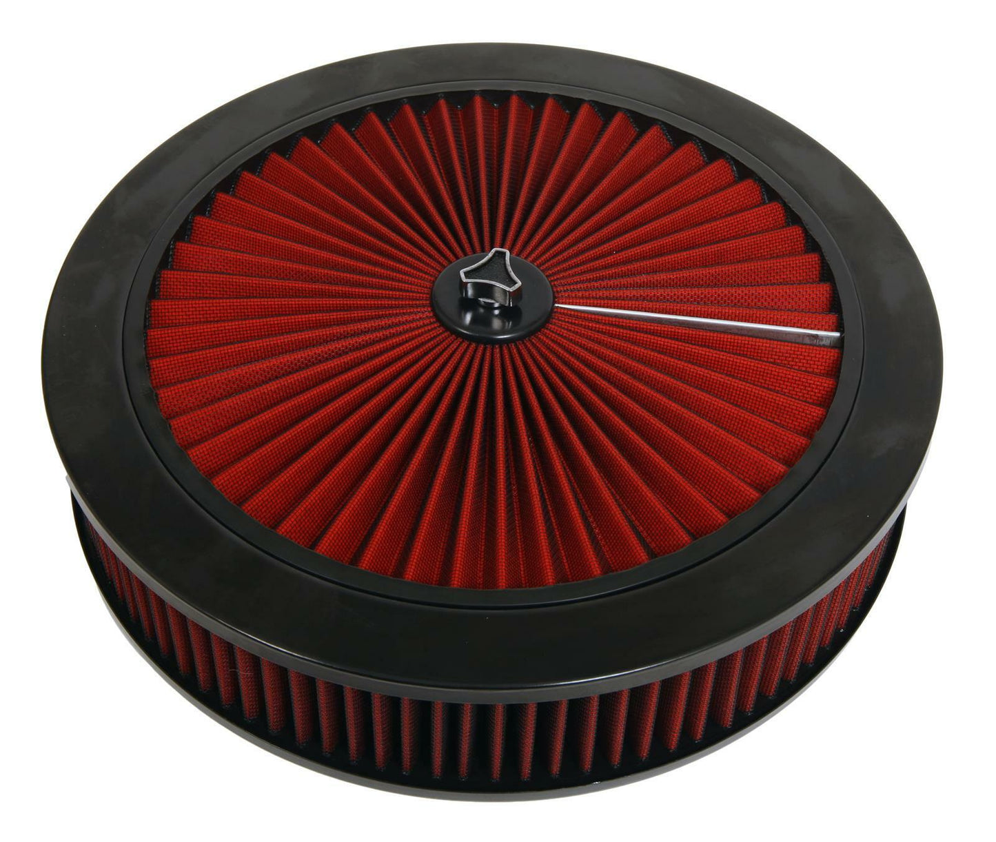 14" X 3" Round Red High Flow Thru Washable Air Cleaner Hi-Lip Base