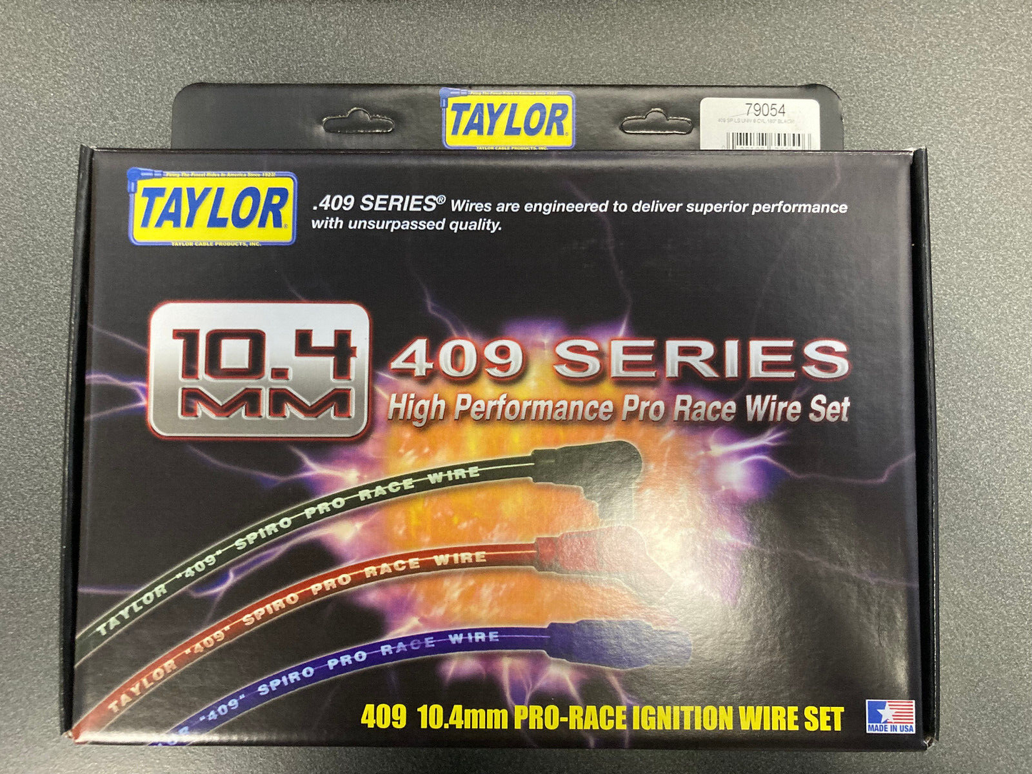 Taylor 409 10.4MM  Universal Wire Set fit GM LS V8's  180 Degree Spark Plug Boot