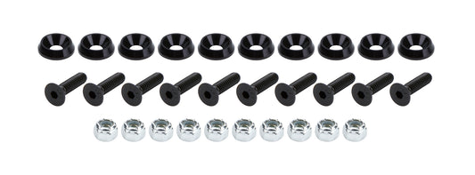 Allstar Performance Countersunk Bolts 1/4in w/ 3/4in Washer Blk 10pk