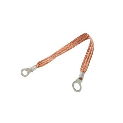 Allstar Performance Copper Ground Strap 12in w/ 1/4in and 3/8in Ring