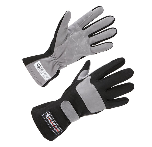 Allstar Performance Driving Gloves SFI 3.3/1 S/L Black/Gray Small