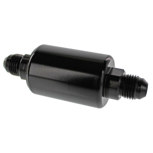 Universal Black Full Flow 40 Micron Inline Fuel Filter 6 AN Ends