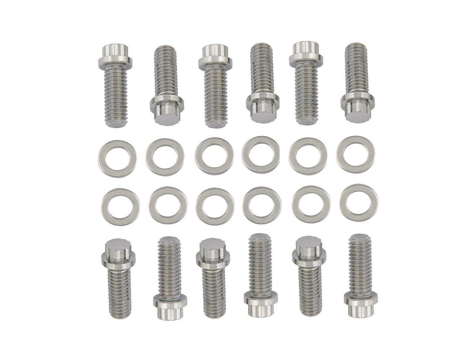 Small Block Chevy V8 Chrome 12 pt Intake Manifold Bolt  Kit 3/8"-16 x 1.125"