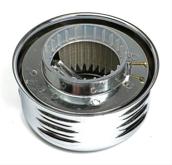 4" Chrome  Louvered Air Cleaner 1 + 2 Barrel Carbs with 2 1/16" and 2-5/8" Neck