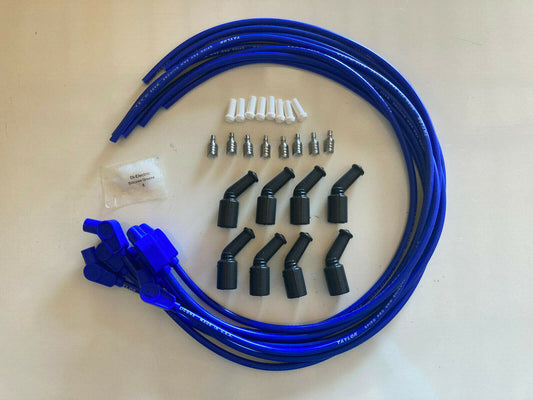 Taylor 73663  Spiro-Pro Universal GM LS V8  Wire Set 135 Degree Boot Blue