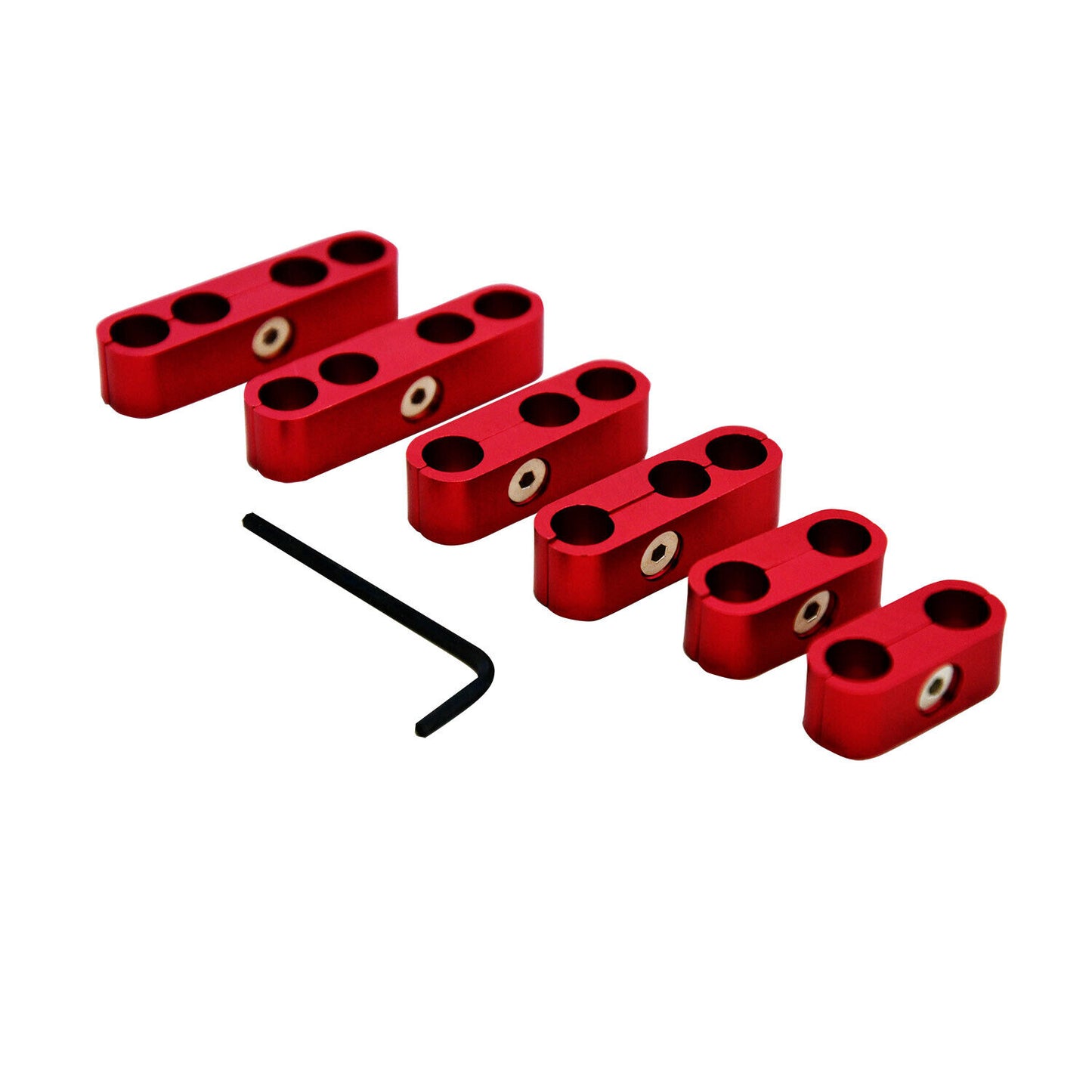 Red Billet Aluminum Spark Plug Wire Separators Fits wires 8mm-10mm