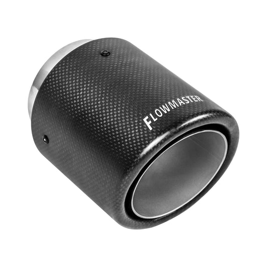 Flowmaster 15401 Carbon Fiber Exhaust Tip -4 in. Rolled Angle Fits 3 in.