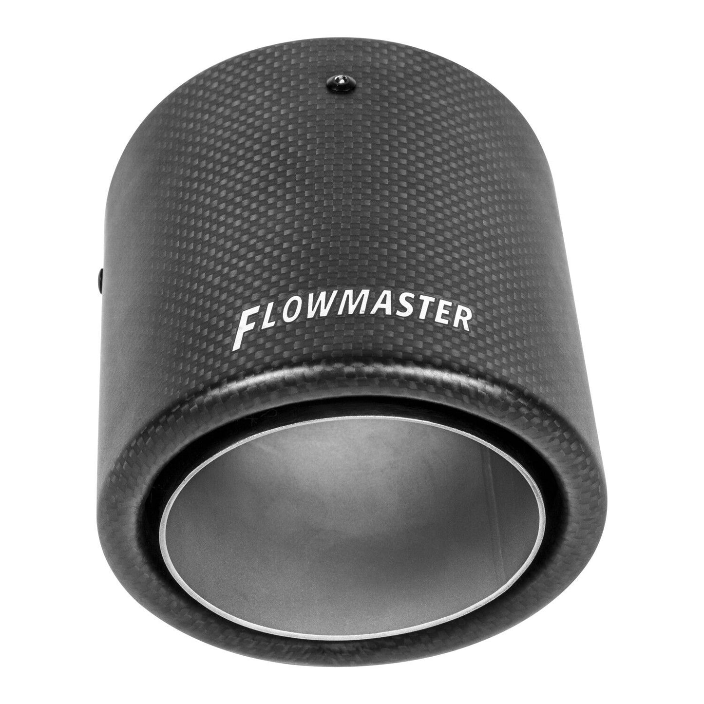 Flowmaster 15400 Carbon Fiber Exhaust Tip -4 in. Rolled Angle Fits 2.5 in