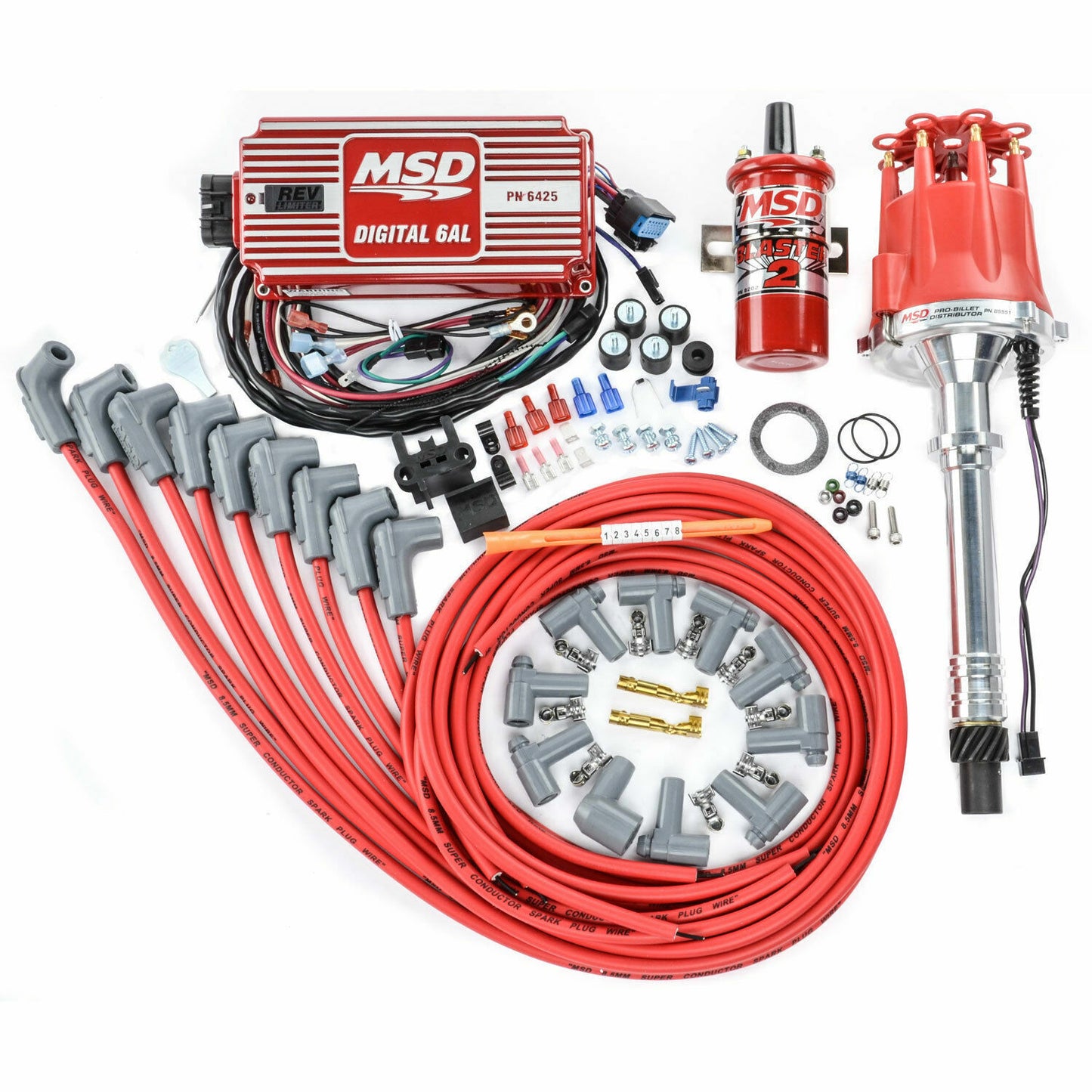 MSD Ignition 85551K Billet Distributor Ignition Kit Fits Small Block Chevy V8's