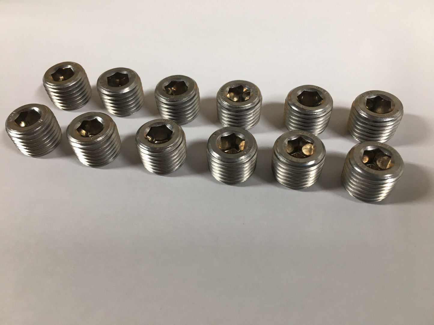 Socket Head Stainless Steel Pipe Plugs 1/8" NPT 12 Pieces