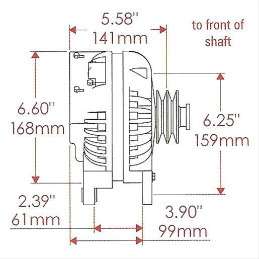 Powermaster 7018 Chrysler Round Back Alternator 95 Amp 1 groove V Pulley