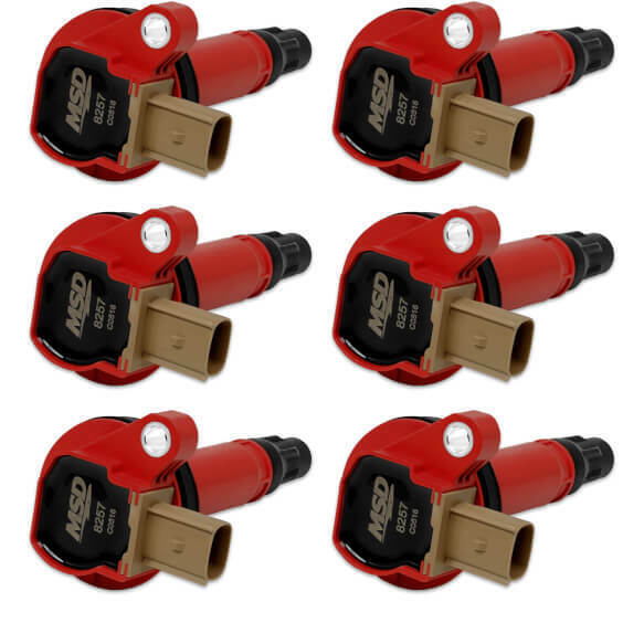 MSD Ignition 82576 for Ford 3.5L EcoBoost V6 Red Coils 6-Pack 3-Pin Connector