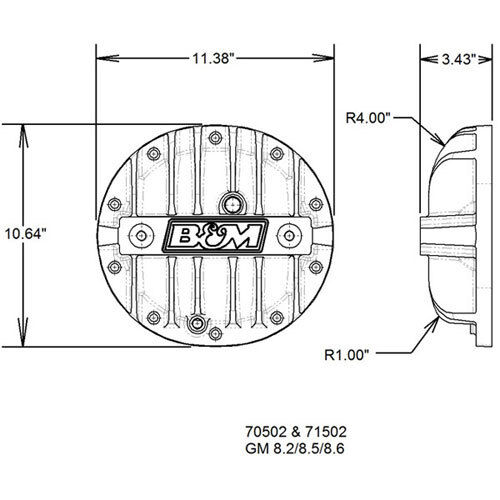 B&M 70502 Finned Aluminum Differential Cover Chevy 8.2" 8.5" 8.6" 10 Bolt