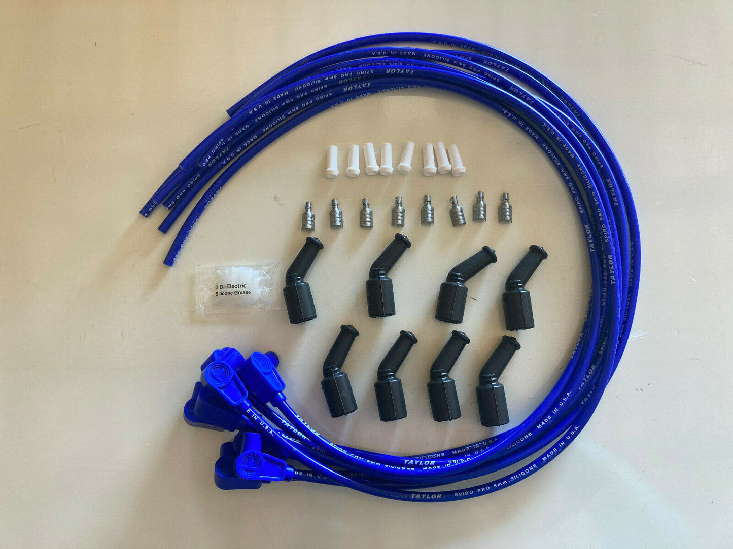 Taylor 73661  Spiro-Pro Universal GM LS V8  Wire Set 90 Degree Boot Blue