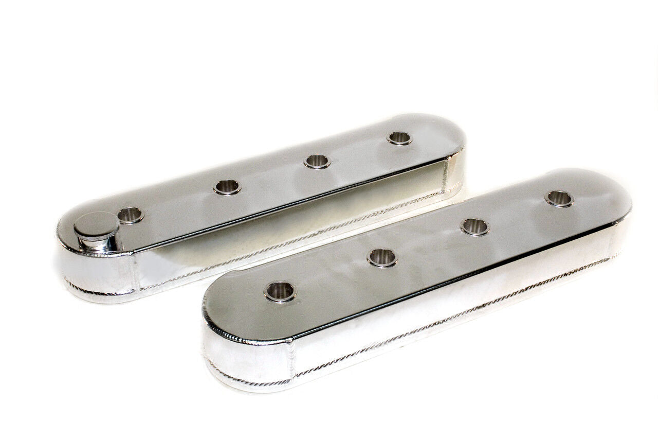 PRW 4034621 Race Fabricated  Billet Rail Polished Valve Covers GM LS Engines