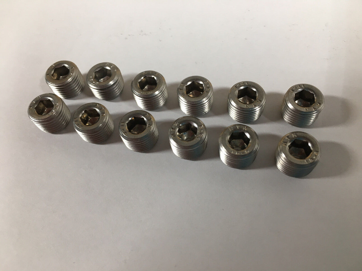 Socket Head Stainless Steel Pipe Plugs 1/4" NPT 12 Pieces