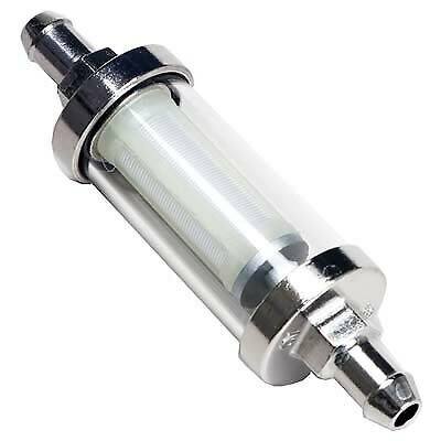 Universal Gas Chrome Plated Fuel Filter Clearview Glass Inline 5/16 Inch