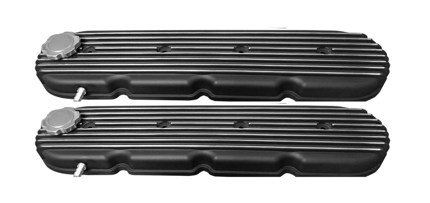 Lipstick Performance  Aluminum Vintage  Finned  LS Valve Covers Black Finish