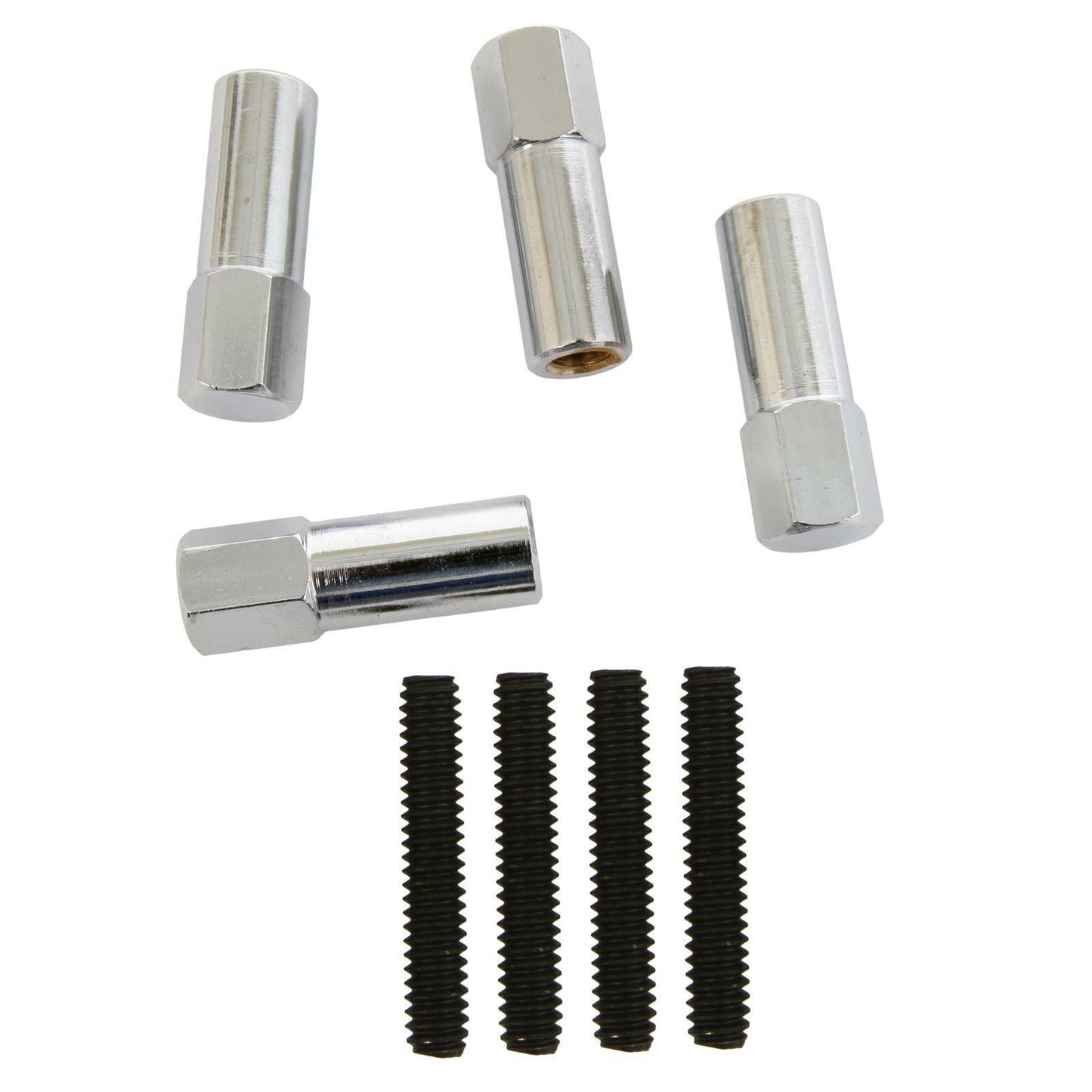 Chrome Mini Hex Head Valve Cover Stud & Nut  Kit 1/4" - 20  Set of 4