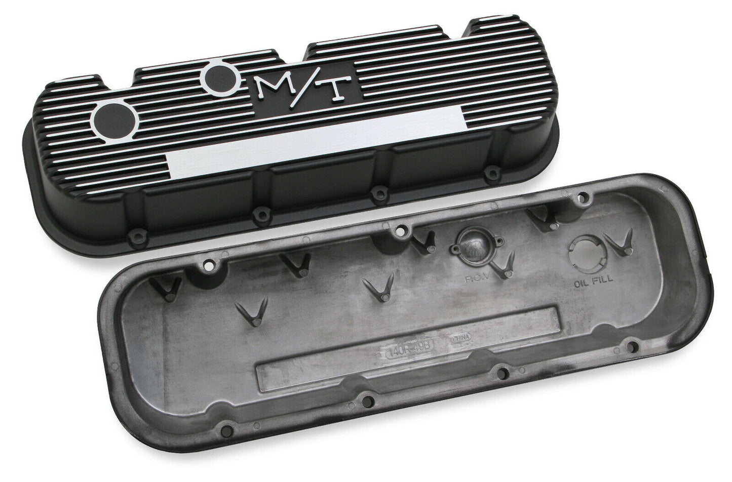 Holley 241-85 Mickey Thompson Black Wrinkle Valve Covers M/T  Big Block Chevy