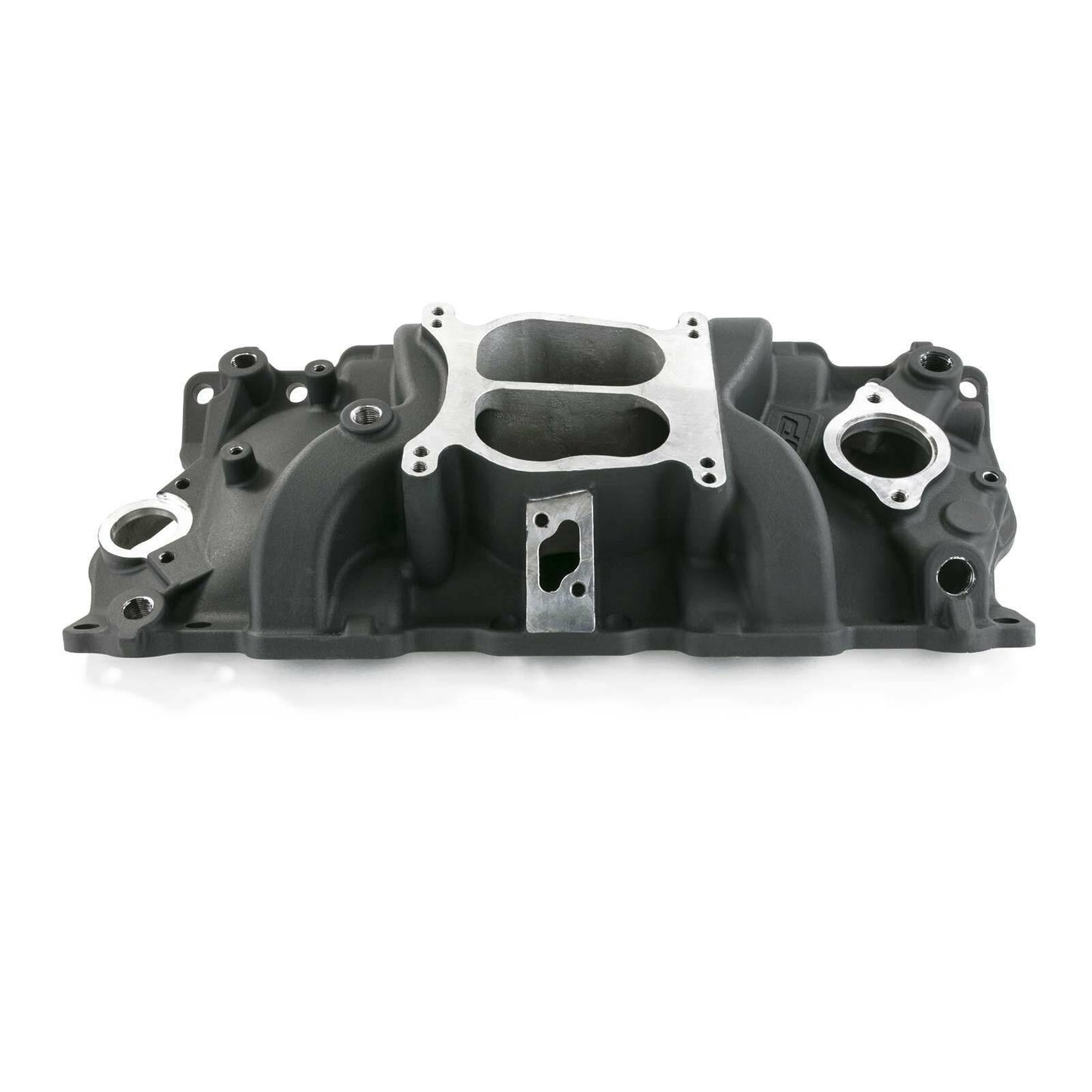 Small Block Chevy Aluminum  Dual Plane Intake Manifold  Black Finish