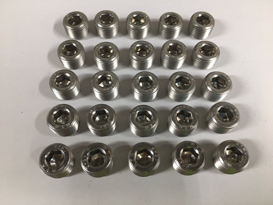 Socket Head Stainless Steel Pipe Plugs 3/8" NPT 25 Pieces