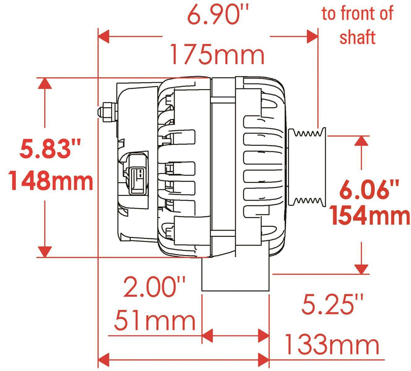 Powermaster 48969 220 Amp Alternator Fits 1997 to 2014 Corvette