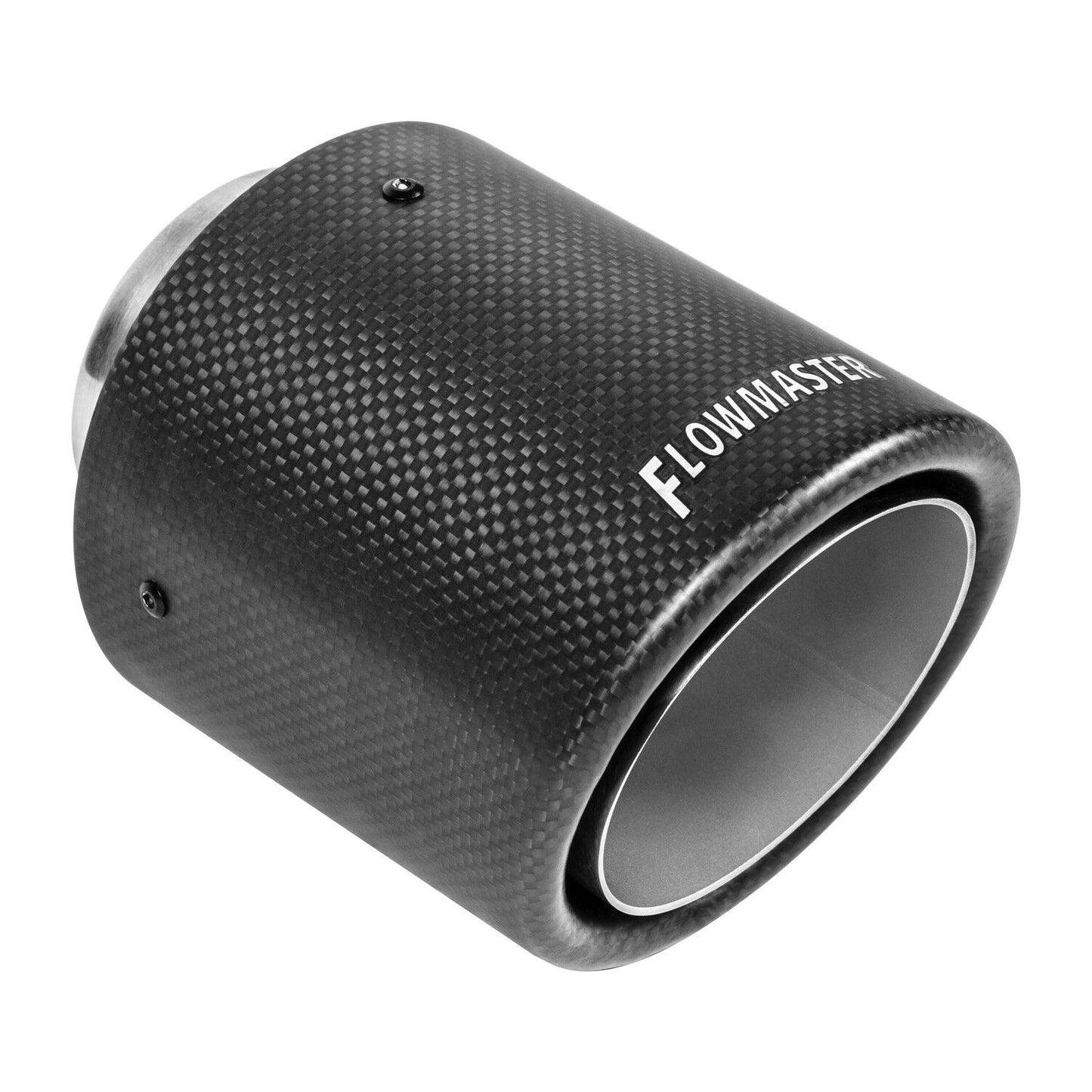 Flowmaster 15400 Carbon Fiber Exhaust Tip -4 in. Rolled Angle Fits 2.5 in