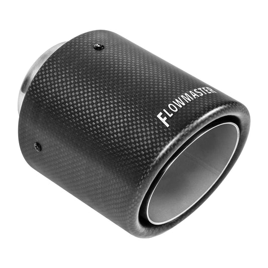 Flowmaster 15400 Carbon Fiber Exhaust Tip -4 in. Rolled Angle Fits 2.5 in